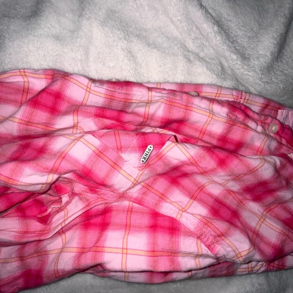 PINK Victoria's Secret Vibrant Pink Plaid Shirt - Picture 9 of 13